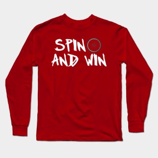 Spin and Win Cycling-Biking Workout Design Long Sleeve T-Shirt